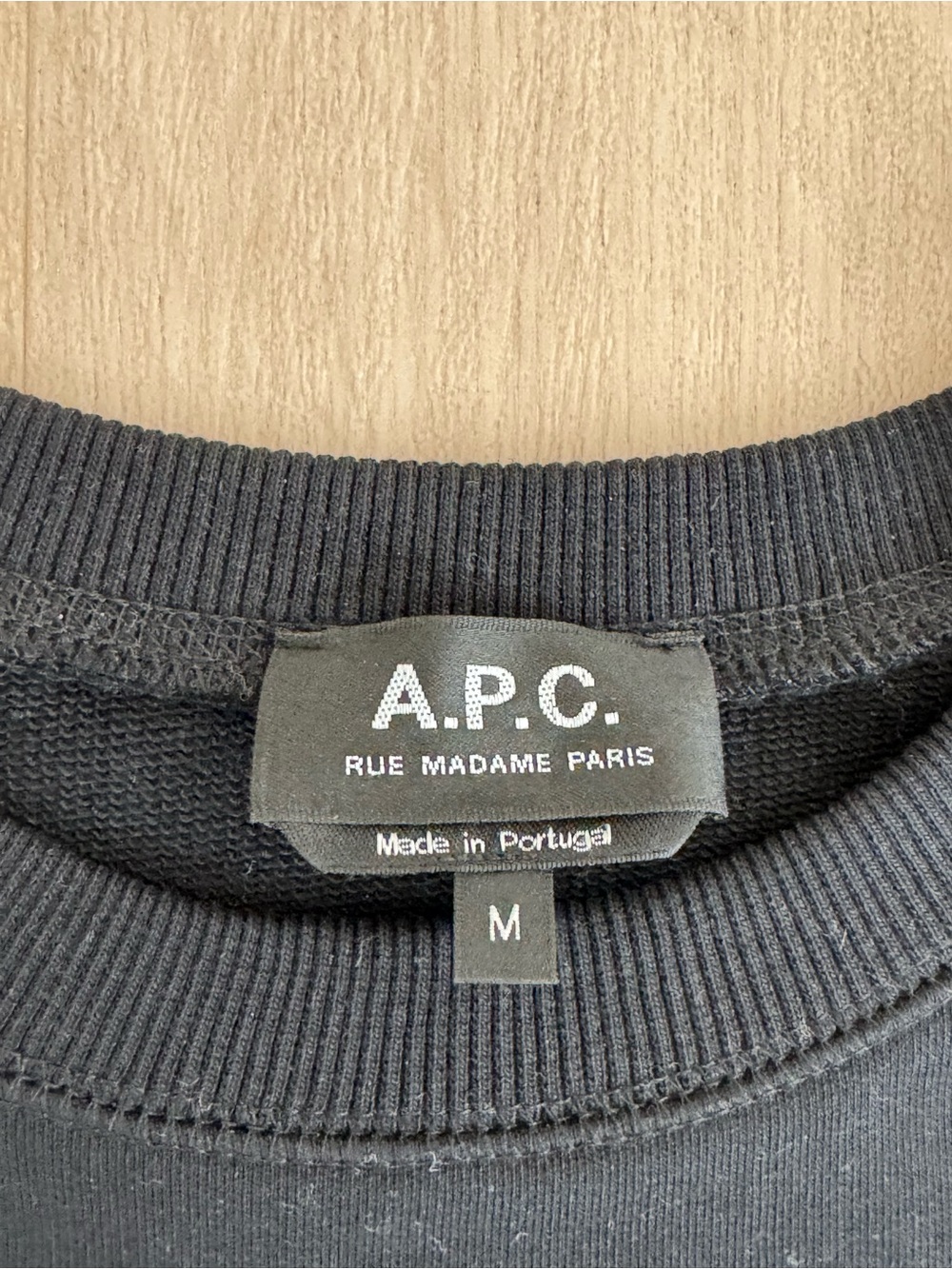 A.P.C. Black Crewneck Sweatshirt with Small White Logo - Picture 2 of 4